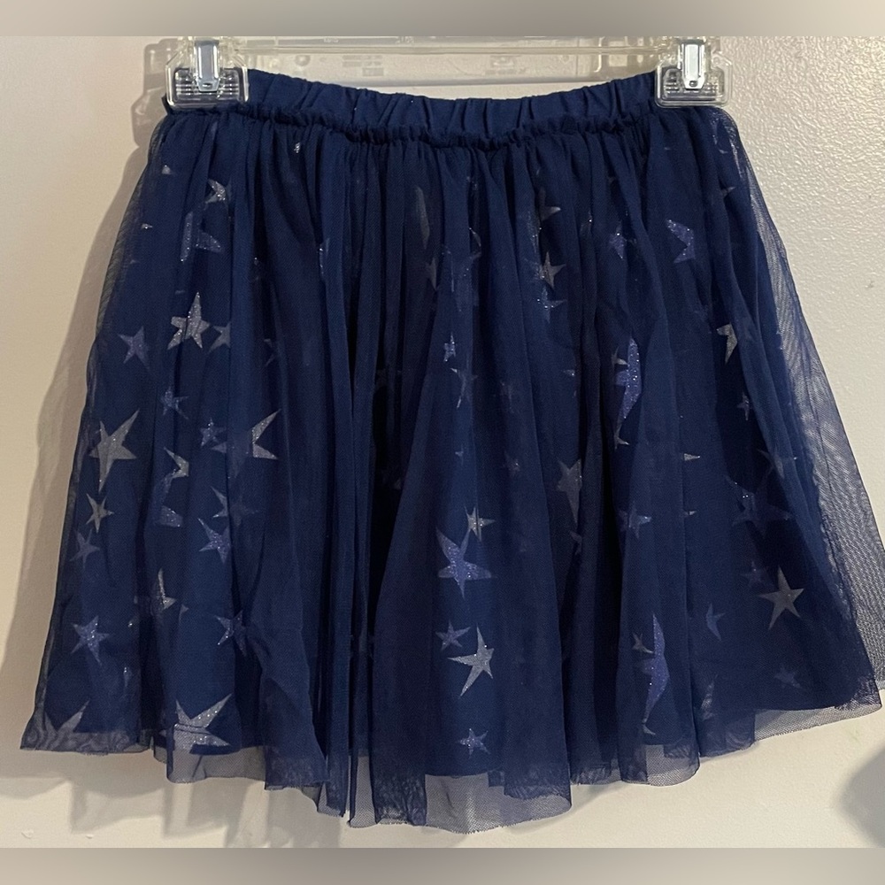 Falls Creek Girls 10/12 Blue Silver Glittery Polka Dot Tutu Skort  Tulle